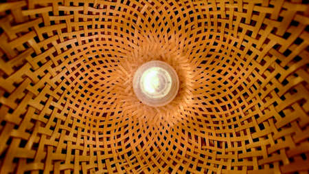 Close Up of Luxury Wicker Bamboo Lampの写真素材