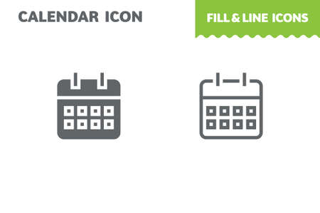 Calendar icon, vector. Fill and line. Flat design. Ui iconのイラスト素材