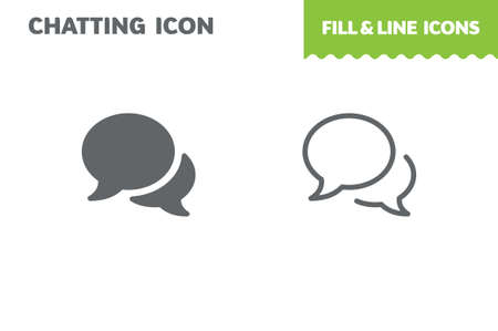 Chat icon, vector. Fill and line. Flat design. Ui iconのイラスト素材