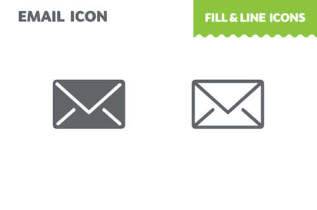 Email icon, vector. Fill and line. Flat design. Ui iconのイラスト素材