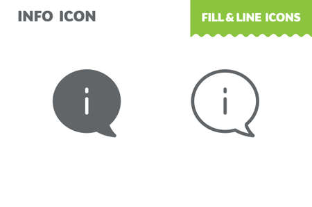 Info icon, vector. Fill and line. Flat design. Ui iconのイラスト素材