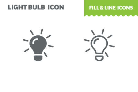 Light Bulb icon, vector. Fill and line. Flat design. Ui iconのイラスト素材