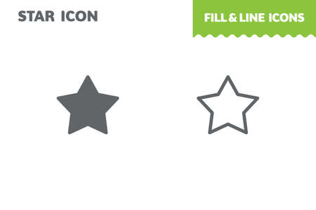 Star icon, vector. Fill and line. Flat design. Ui iconのイラスト素材