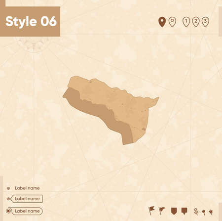 Abkhazia - map in vintage style, retro style map, sepia, vintage. Vector map.のイラスト素材