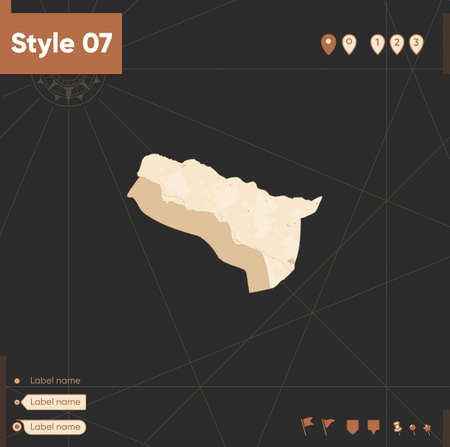 Abkhazia - map in vintage style, retro style, sepia, vintage. Vector map.のイラスト素材