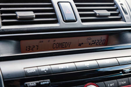 Novosibirsk, Russia - 04.12.2019: The interior of the car Mazda 3 with a view of the dashboard and...