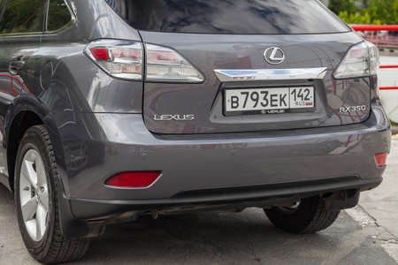 Novosibirsk, Russia - 07.01.2019: Gray Lexus RX350 2011 release with an engine of 3.5 liters rear...