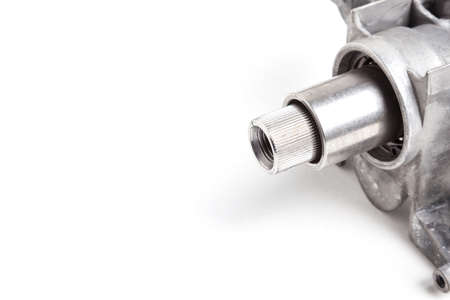 Metal gear shaft with on a cylindrical shape converts the torque into the number of revolutions of...