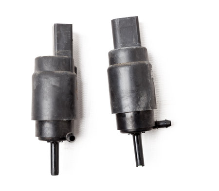 Windshield washer water pump is a tank and nozzles supply water to glass for cleaning. Spare part of...