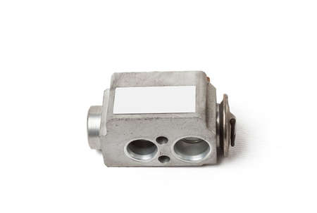Car air conditioner valve for adjusting the pressure in the climate control system on a white isolated background. Spare parts catalog.の写真素材