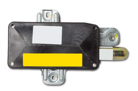Spare part and interior element from a car side airbag in the door on a white isolated background....