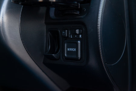 Novosibirsk, Russia - 12.09.2022: Honda fit car interior view through the opened doors.