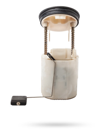 A unit for pumping liquid fuel and creating the required pressure in the line - a car fuel pump for sale at market or for repair in a workshop.の写真素材