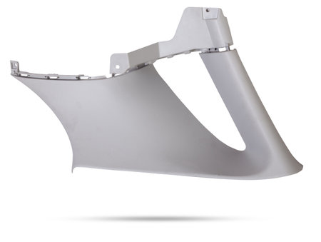 Gray front pillar trim - car interior part and element on white isolated background. Auto service industry. Spare parts catalog.の写真素材