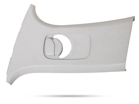 Gray front pillar trim - car interior part and element on white isolated background. Auto service industry. Spare parts catalog.の写真素材