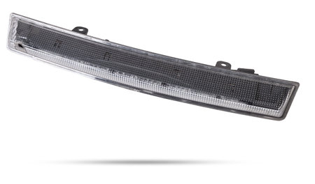 Close-up on an isolated led rear stop light taillamp of a car on white background. Spare parts for repair vehicles.の写真素材