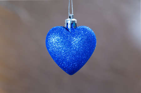 Christmas deep blue heart. New Year.の写真素材