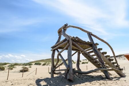 Wooden stairs in the middle of nowhereの写真素材