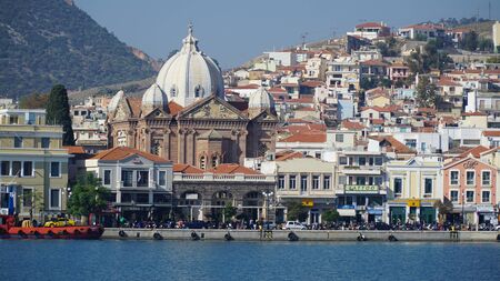 Mytilene. Harbor. City centerのeditorial素材
