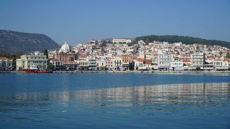 Mytilene. Harbor. City centerのeditorial素材
