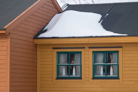 A city details of Longyearbyen - the most Northern settlement in the world. Spitsbergen Svalbard. Norway.の写真素材