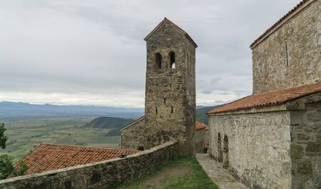 The monastery of the Dormition of the Theotokos in Nekresi. Kakheti, Georgia. Cloudy day