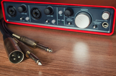 sound card interface for music recordingの写真素材