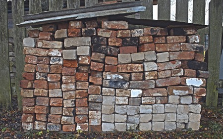 texture, brick from an old stove stacked