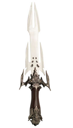 medieval sword located on a white backgroundの写真素材