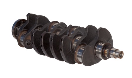camshaft car. Isolated on white background. collage