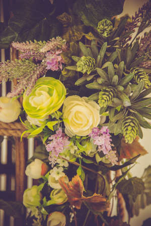 Beautiful, luxurious wedding decor of natural colors, flowers,の写真素材