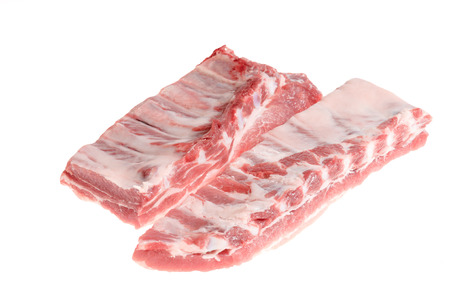 Pork ribs isolated on white backgroundの写真素材