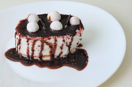 Coffee cake in white plate