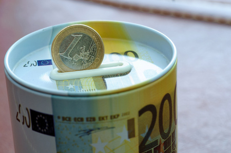 Euro coin on money safe bank for investment. Protection your finance for the future.Profit,safe , making money. For business and finance concept.の写真素材