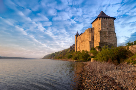 Khotyn fortress view from riverのeditorial素材