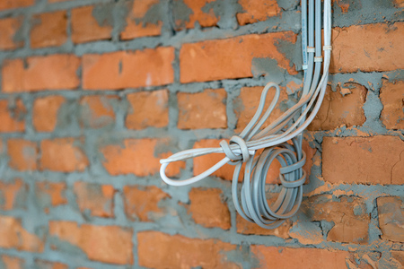 Wiring installation in a buildingの写真素材