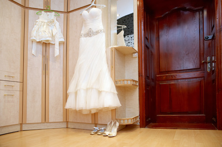 wedding dresses for moms and daughters, Beauty, happiness, marriage, wedding style concepts.の写真素材