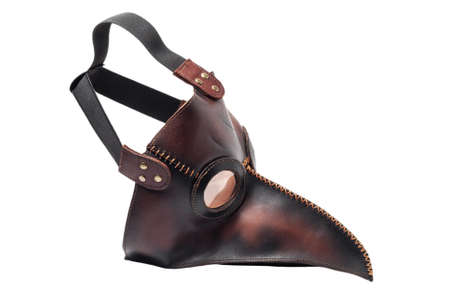 Plague doctor masquerade mask isolated on white background. Antique medical mask.の写真素材