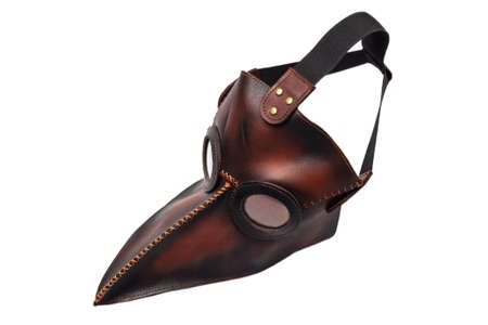 Plague doctor masquerade mask isolated on white background. Antique medical mask.の写真素材
