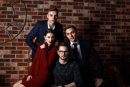 Dream Team on brick wall background in grunge styleの写真素材