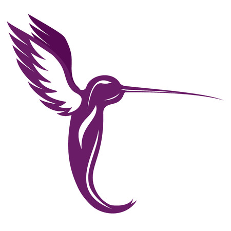 Hummingbird, bird logo on a white backgroundのイラスト素材