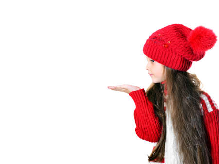 girl with  outstretched handの写真素材