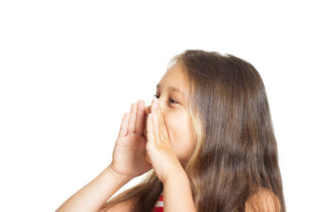  little girl said putting his hand to his mouth
