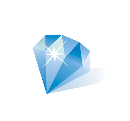 Diamond vector illustration with sparkle on a white background のイラスト素材