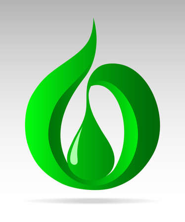 Symbol of a drop, green, EPS-10  gradient , vector illustrationのイラスト素材