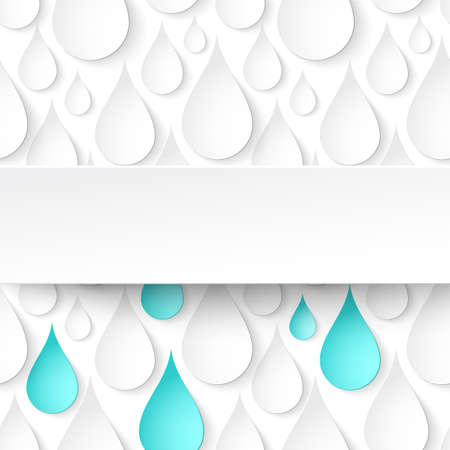 Paper water drops, abstract background with bannerのイラスト素材