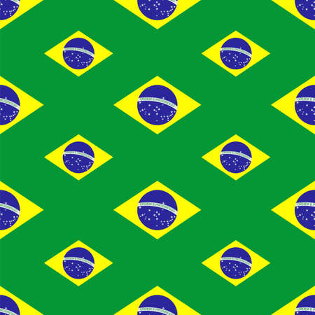 Seamless pattern with Brazil flags  Vector illustrationのイラスト素材