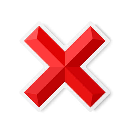 Check mark, cross, isolated on white background  Vector illustrationのイラスト素材