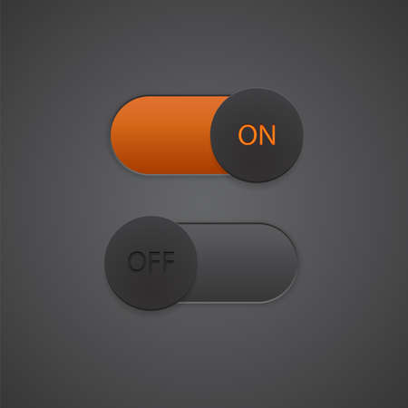 Toggle Switch On and Off position  Button  Vector illustration