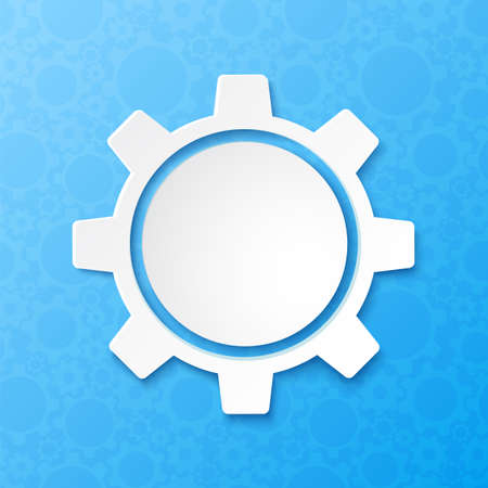 Paper banner in form of gear  Vector illustrationのイラスト素材